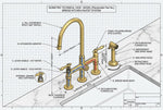 Unlacquered Brass Bridge Kitchen Faucet with Side Sprayer