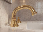 Unlacquered Brass Bathroom Sink Faucet - Deck Mount 3-Hole Widespread Faucet For Vanity