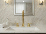 Handcrafted Solid Brass Vintage Bathroom Faucet – 3-Hole Widespread Sink Tap