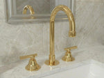 Handcrafted Solid Brass Vintage Bathroom Faucet – 3-Hole Widespread Sink Tap