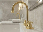 Handcrafted Solid Brass Vintage Bathroom Faucet – 3-Hole Widespread Sink Tap