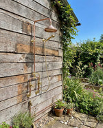 Unlacquered Solid Copper Outdoor Shower System with Copper Showerhead