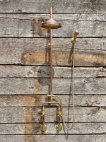 Unlacquered Solid Copper Outdoor Shower System with Copper Showerhead