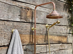 Unlacquered Solid Copper Outdoor Shower System with Copper Showerhead