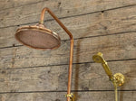 Unlacquered Solid Copper Outdoor Shower System with Copper Showerhead