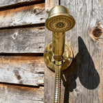 Unlacquered Solid Copper Outdoor Shower System with Copper Showerhead