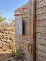 Unlacquered Solid Copper Shower System with Copper Shower Head – Handcrafted Rustic Outdoor Garden Shower Set