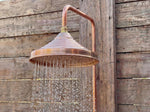 Unlacquered Solid Copper Shower System with Copper Shower Head – Handcrafted Rustic Outdoor Garden Shower Set