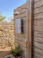 Unlacquered Solid Copper Shower System with Copper Shower Head – Handcrafted Rustic Outdoor Garden Shower Set