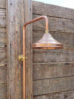 Unlacquered Solid Copper Shower System with Copper Shower Head – Handcrafted Rustic Outdoor Garden Shower Set