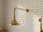 Unlacquered Solid Brass Shower System – Rainfall Head, Handheld Shower Set - Luxury Brass Bathroom Fixtures