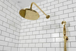 Unlacquered Solid Brass Shower System – Rainfall Head, Handheld Shower Set - Luxury Brass Bathroom Fixtures