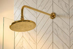 Unlacquered Solid Brass Shower System with Rain Shower Head and Handheld Shower – Luxury Bathroom Rainfall Shower Set