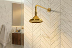 Unlacquered Solid Brass Shower System with Rain Shower Head and Handheld Shower – Luxury Bathroom Rainfall Shower Set